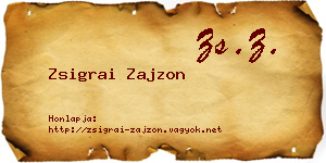 Zsigrai Zajzon névjegykártya